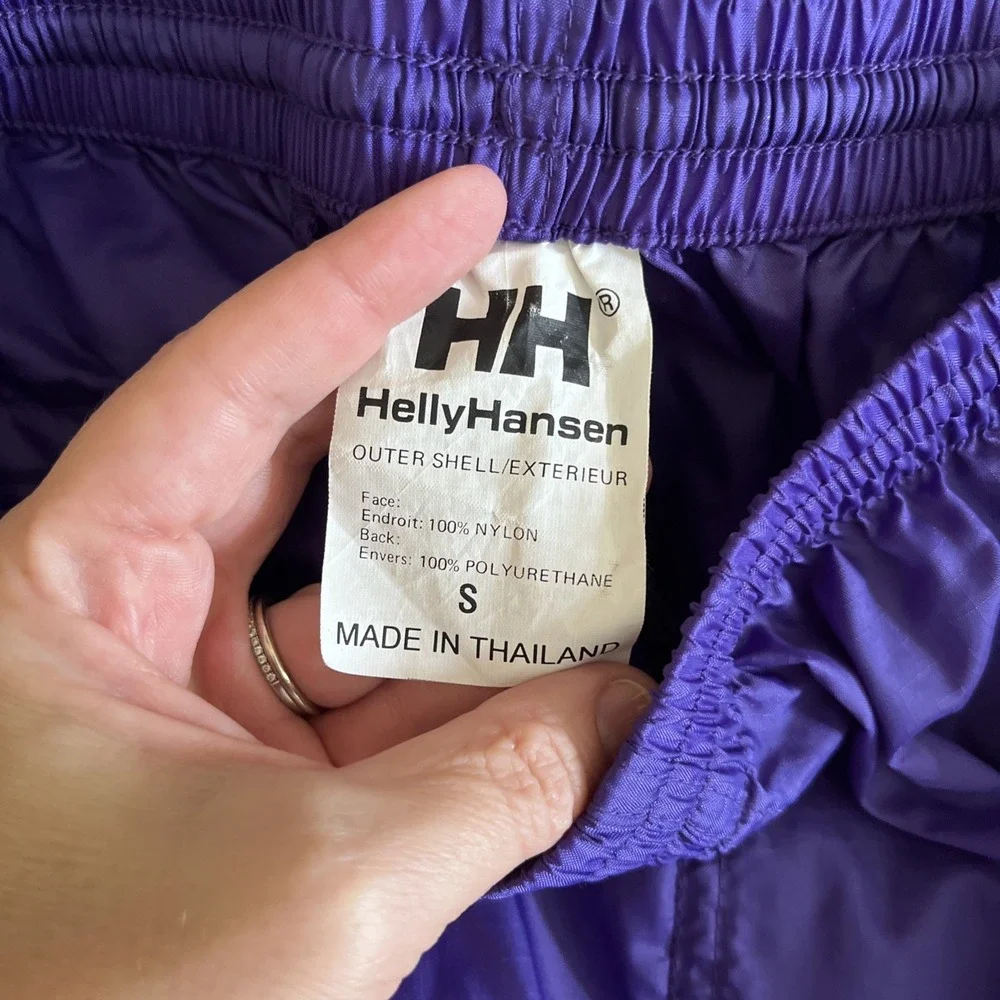 Vintage Helly Hansen Windbreaker Hiking‎ Rain Pants Small 90s Purple
